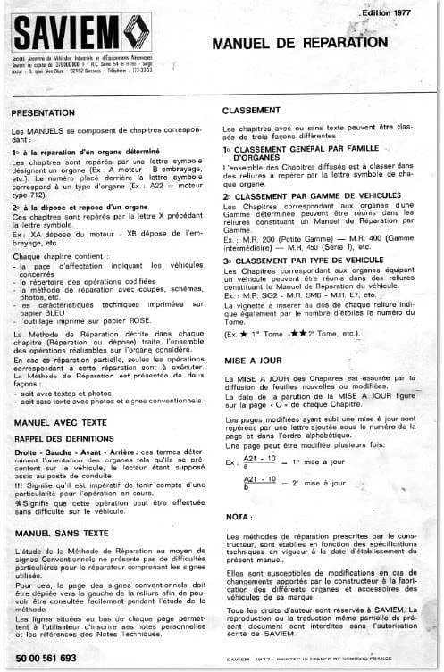 Manuels d'atelier Saviem SM8 4x4 ( RVI TRM 4000)