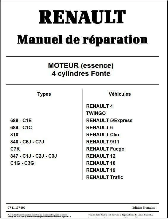 Manuels d'atelier et de réparation Renault Estafette