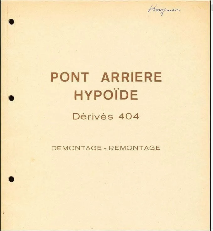 manuels d'atelier Peugeot 404 (compilation)