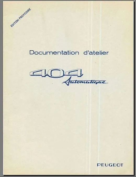 manuels d'atelier Peugeot 404 (compilation)