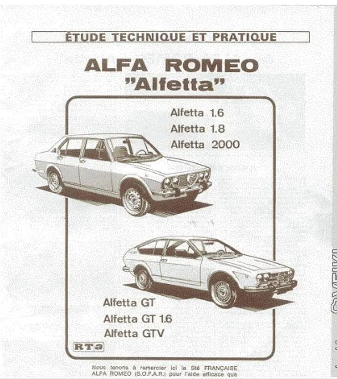 Manuels d'atelier Alfa Roméo GTV et GTV6