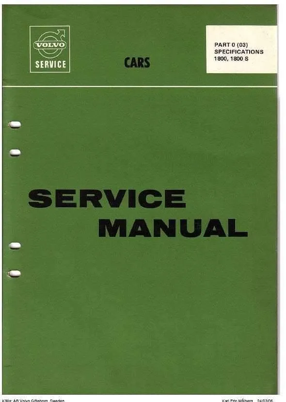 Manuels d'atelier Volvo 120 et P1800 en 58 volumes 4000 pages