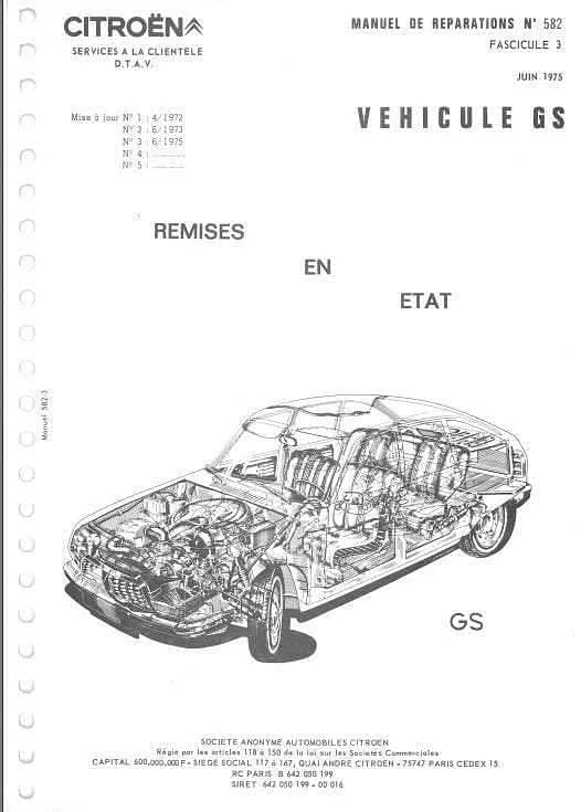 Manuels d'atelier Citroën GS GSA Birotor ( compilation intégrale )
