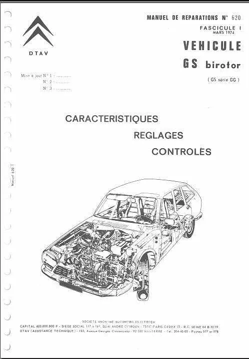 Manuels d'atelier Citroën GS GSA Birotor ( compilation intégrale )