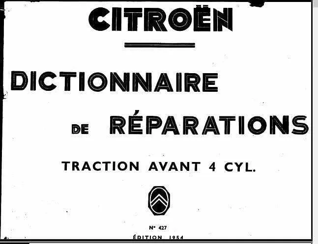 manuels d'atelier Citroën Traction Avant 1934 1955
