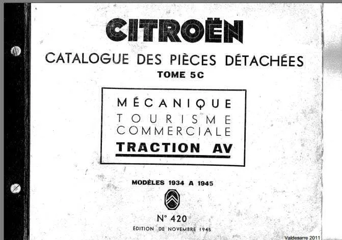 manuels d'atelier Citroën Traction Avant 1934 1955