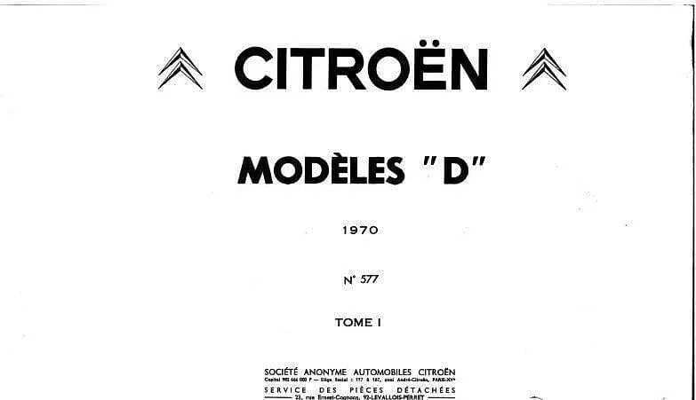 manuels d'atelier Citroën DS 21 DS 20 DS23 1966 à 1975