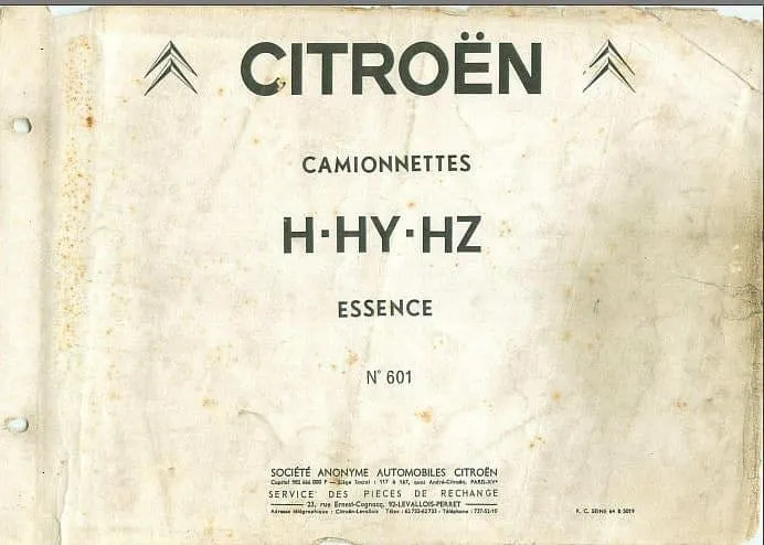 Manuels d'atelier Citroën HY