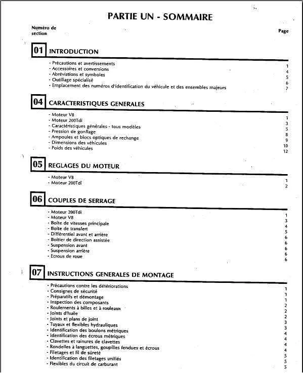 Manuels d'atelier Land Rover Discovery 1 en français