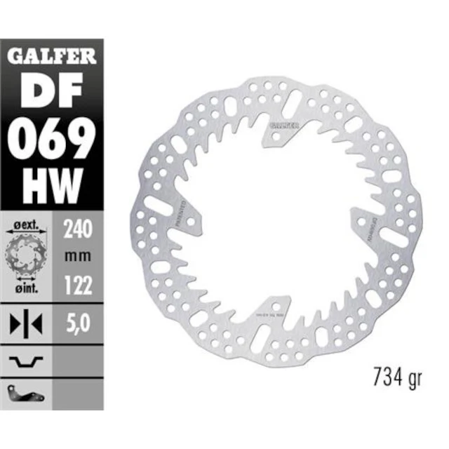 Disco de freno trasero Honda CR 02-07 / CRF 04-21 Galfer