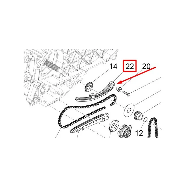 Patin móvil cadena distribución Piaggio 125/150 4T 3V