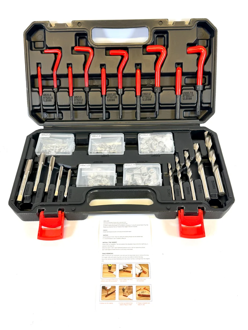 Kit réparation filetage M5 à M12 – 131 pièces