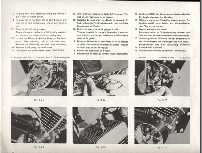 Manuels d'atelier Yamaha 125 As3 RD RDX