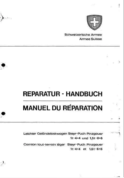 Manuels d'atelier Puch Pinzgauer 4x4 et 6x6 français