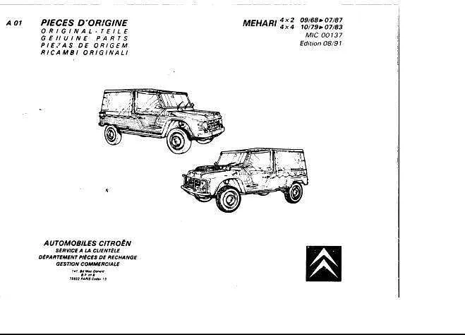 Manuels d'atelier et de réparation Citroën Méhari et 4x4