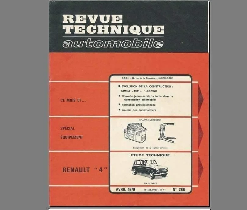 manuels d'atelier Renault 4l dont Sinpar Rodeo et Plein Air