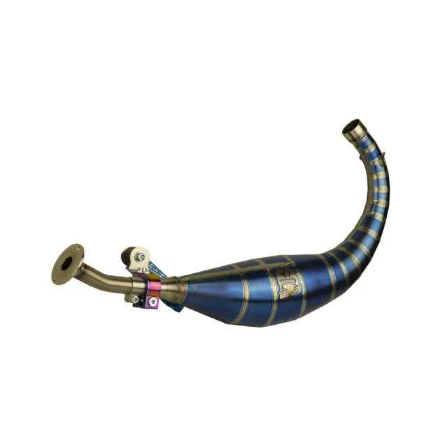 Bufanda de escape titanio azul KRM Minarelli AM6 100-115cc