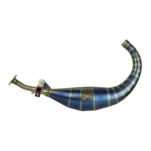 Bufanda de escape titanio azul KRM Minarelli AM6 80-90cc