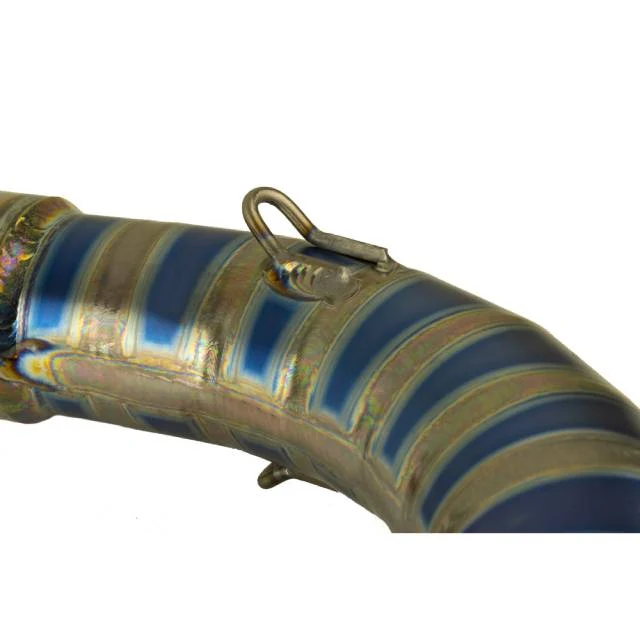 Bufanda de escape titanio azul KRM Minarelli AM6 80-90cc