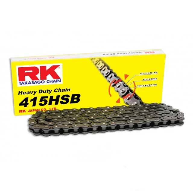 Cadena de transmisión paso 415 HSB 130 eslabones enganche clip RK- acero