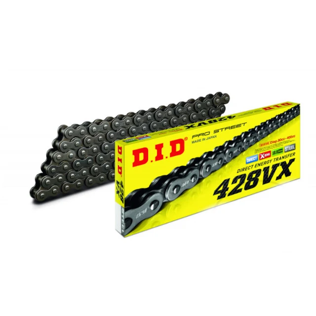 Cadena de transmisión paso 428 136 eslabones enganche clip VX D.I.D - acero