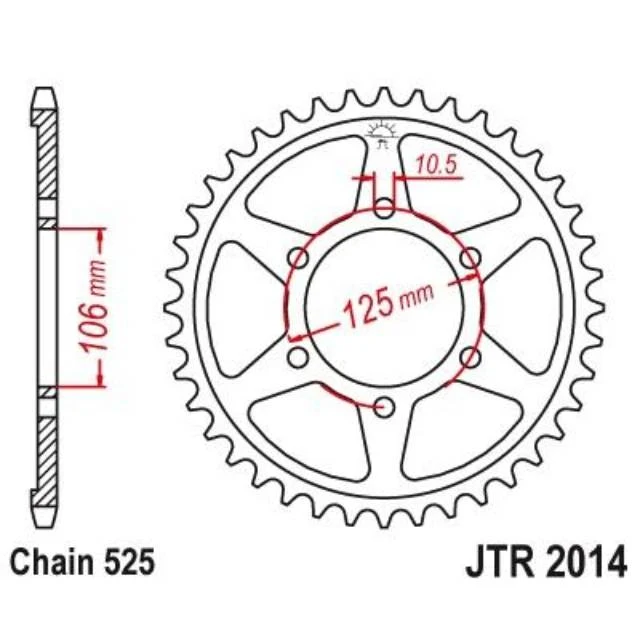 Corona de transmision Triumph Bonneville 1200 Bobber 17-24 Z44 JT Sprockets