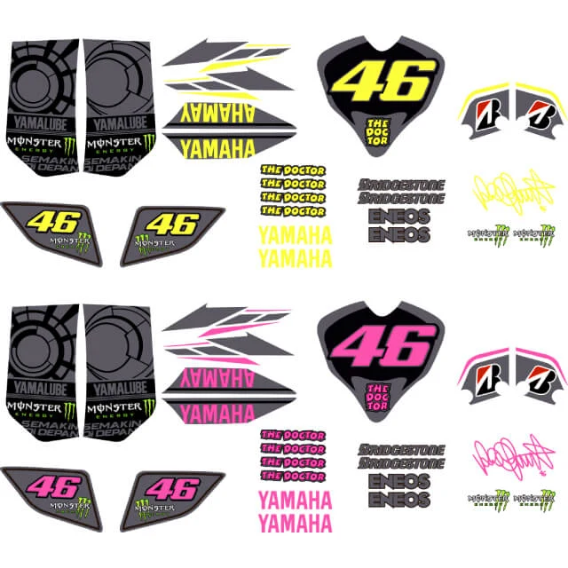 Kit pegatinas Yamaha Jog R/RR VR46 flúor