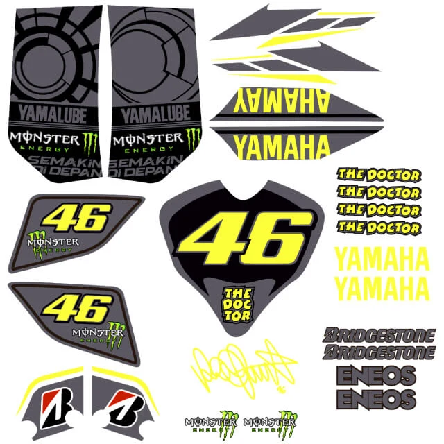 Kit pegatinas Yamaha Jog R/RR VR46 flúor