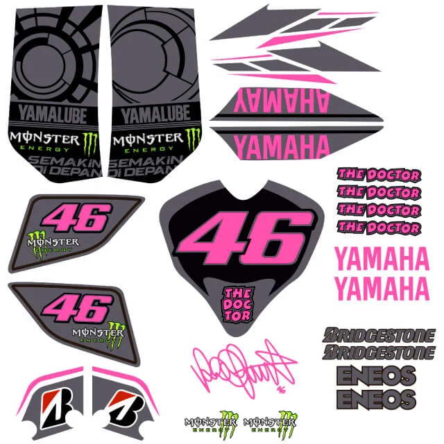 Kit pegatinas Yamaha Jog R/RR VR46 flúor