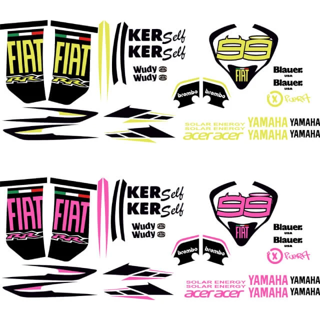 Kit pegatinas Yamaha Jog R/RR fiat Lorenzo flúor