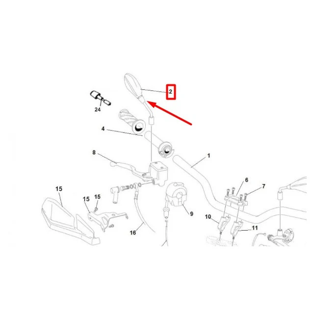 Retrovisor derecho Rieju Strada 125 2019