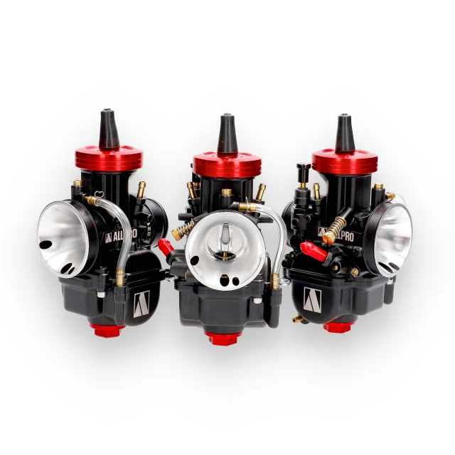 Carburador tipo PWK cuerpo negro tapa CNC rojo AllPro