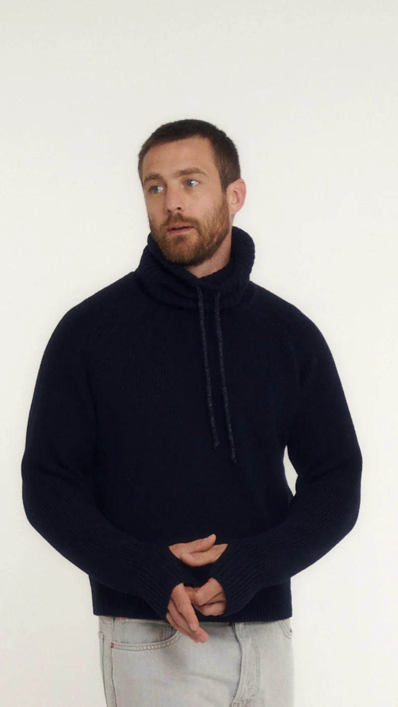 Pull col amovible laine mérinos JOAN 001.
