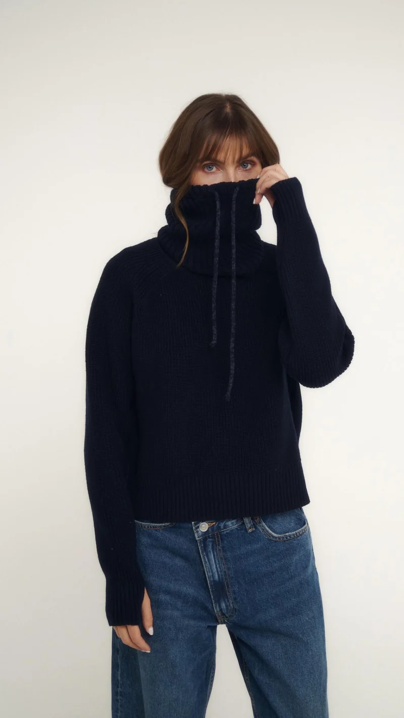 Pull col amovible laine mérinos JOAN 001.