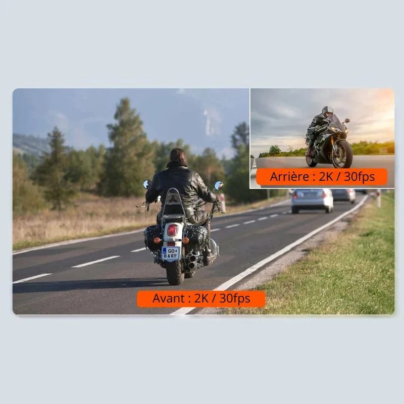 Dashcam moto - 2K Quad HD
