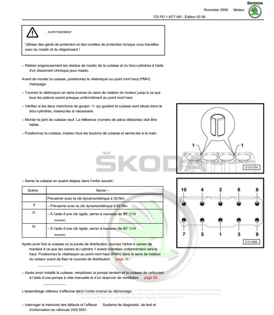 Manuel d'atelier Skoda Roomster 2006 2015 français