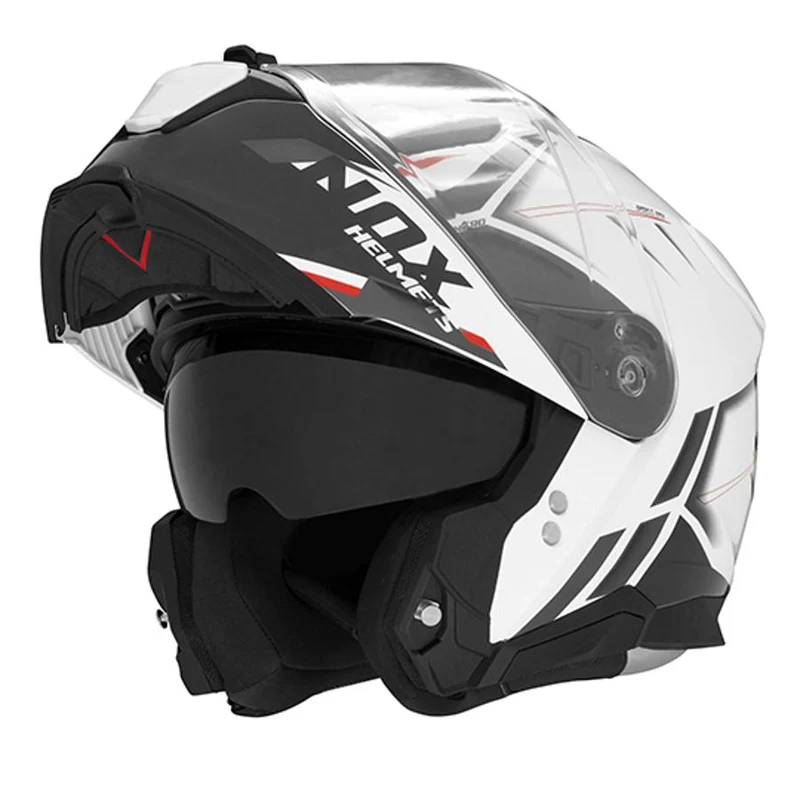 Casque modulable - N967 Synchro blanc rouge