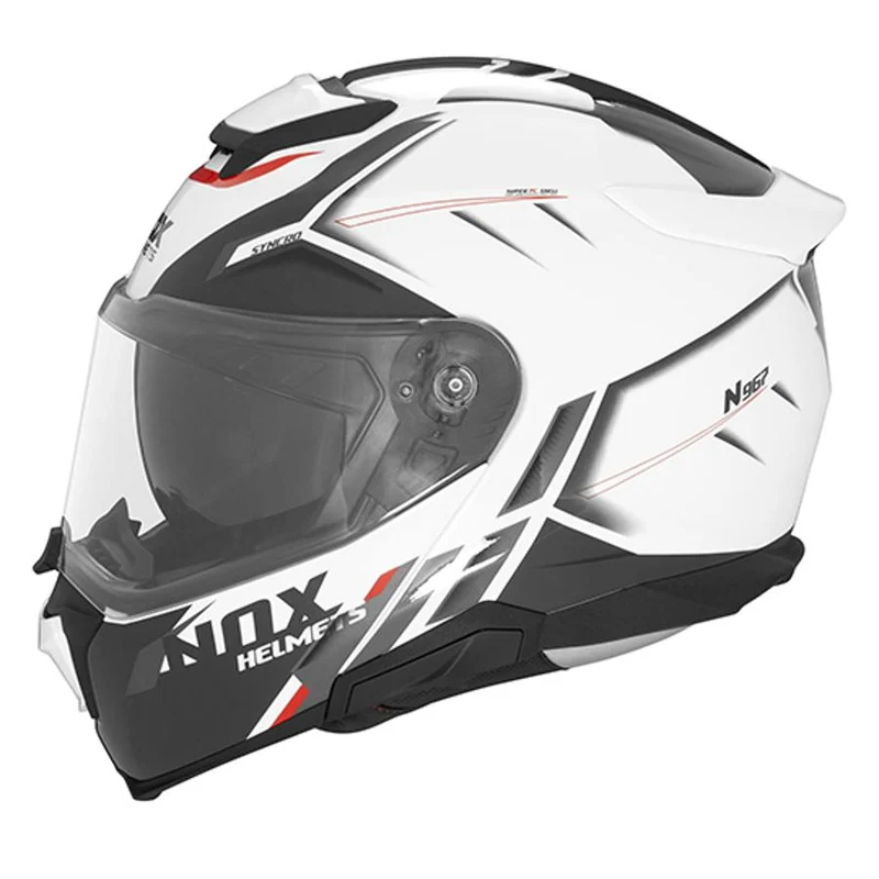 Casque modulable - N967 Synchro blanc rouge