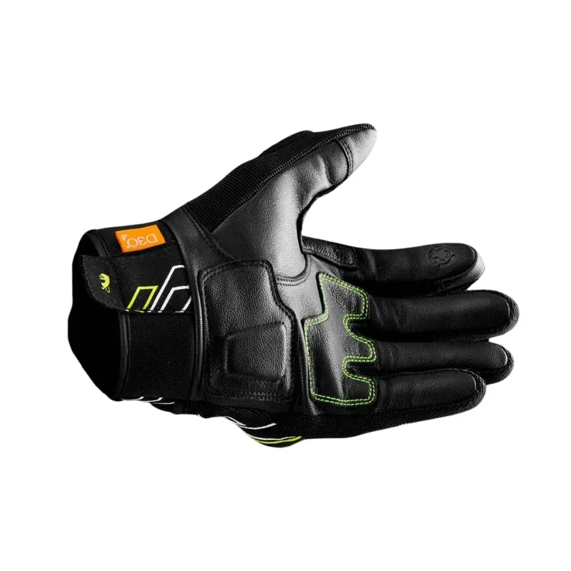 Gants moto été homme - Jet Neon D3O® Noir et Fluo