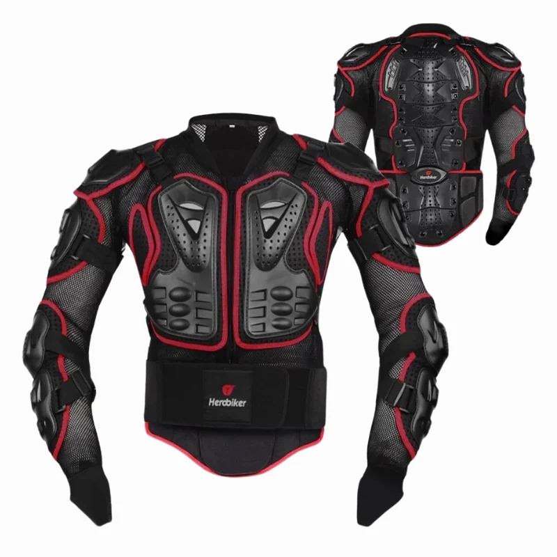 Gilet Pare pierre moto noir et rouge