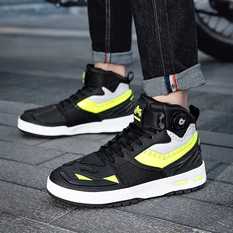 Basket moto - Noir et jaune