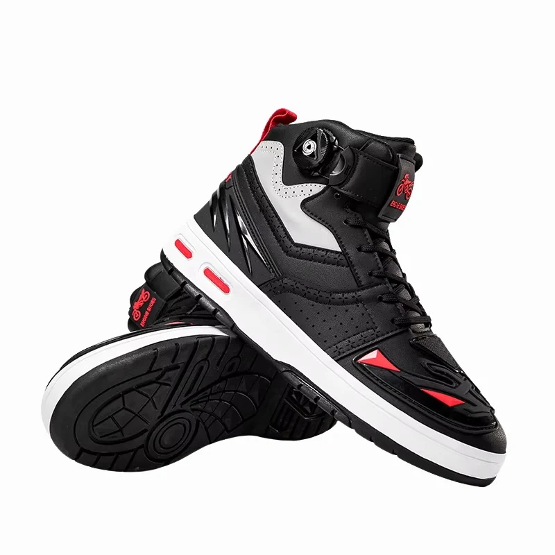 Basket moto - Noir et rouge