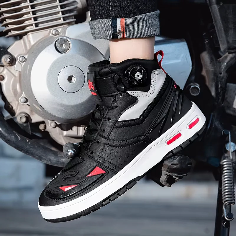 Basket moto - Noir et rouge