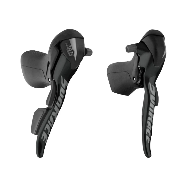 Levier-Manette Route Patin Sunrace 9V. Double Alu Noir Compatible Shimano (Paire)