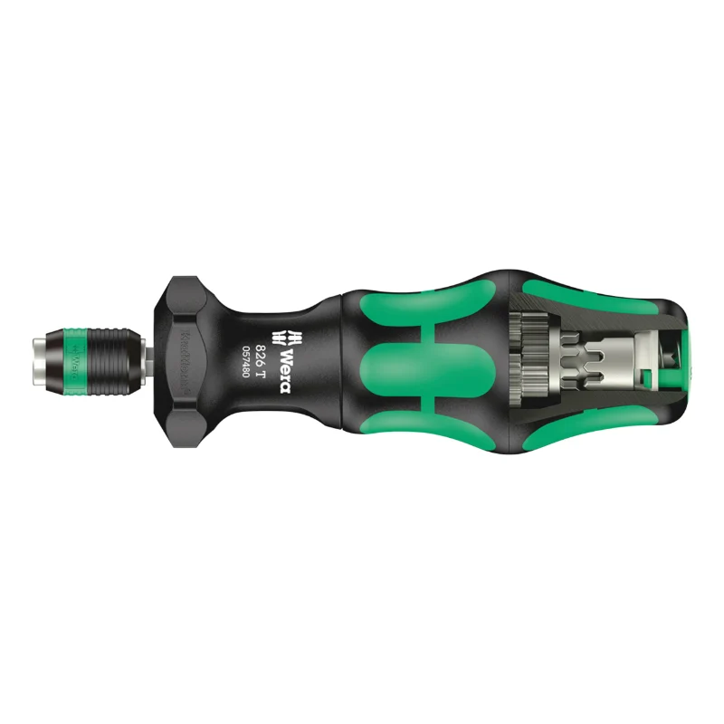 Tournevis Porte Embout Wera Kompakt Turbo 1-4 Noir-Vert (Mandrin A Serrage Rapide) (Vendu A L'Unite) -Marque Allemande Pour Les Ateliers-