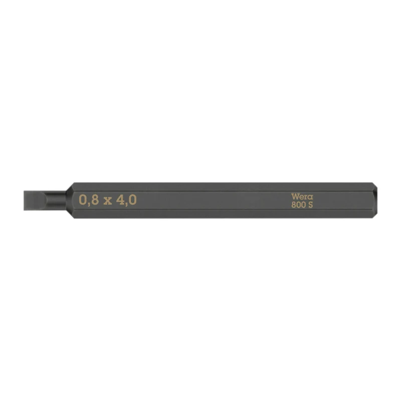 Embouts-Lames Interchangeables De Tournevis A Frapper Wera 800 S 1-4 A Fente-Plat 0,8 X 4,0 mm L 70 mm (Vendu A L'Unite)) -Marque Allemande Pour Les Ateliers-