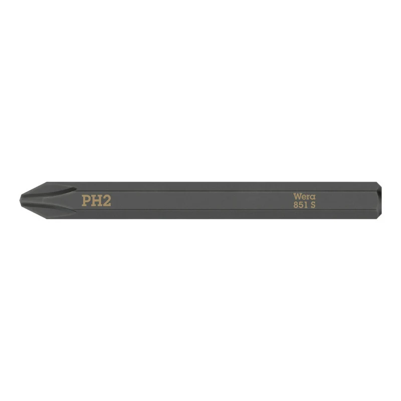 Embouts-Lames Interchangeables De Tournevis A Frapper Wera 851 S 1-4 Cruciforme Phillips Ph2 L 70 mm (Vendu A L'Unite)) -Marque Allemande Pour Les Ateliers-