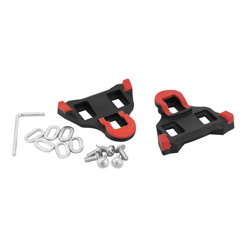 Cale Pédale P2R Compatible Shimano Route SPD-Sl Fixe 0° Noir-Rouge (Paire)