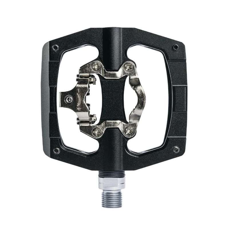 Pédale Gravel - VTT Plate Switch Automatique Ou Standard Alu Cnc Noir 90 X 90 mm (Compatible Shimano SPD) (Paire)