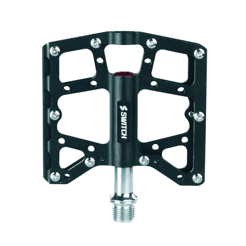 Pédale VTT Plateforme Descente - BMX Switch North Shore Alu Noir Filetage 9-16 Avec Picots (Paire) 110X95 mm